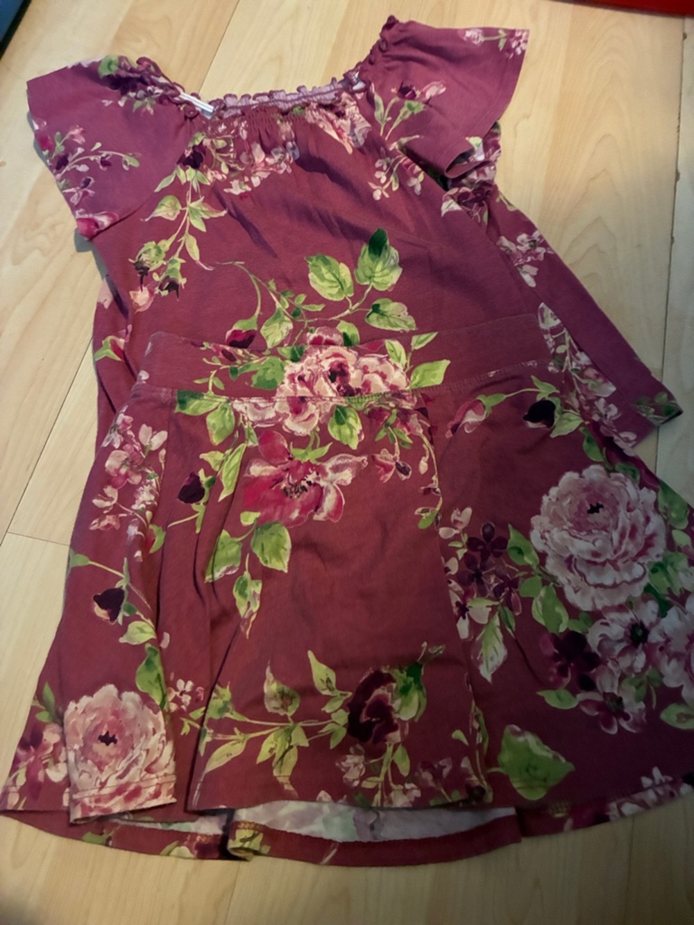 Girls Floral Matching Set - Mauve Pink Two-Piece